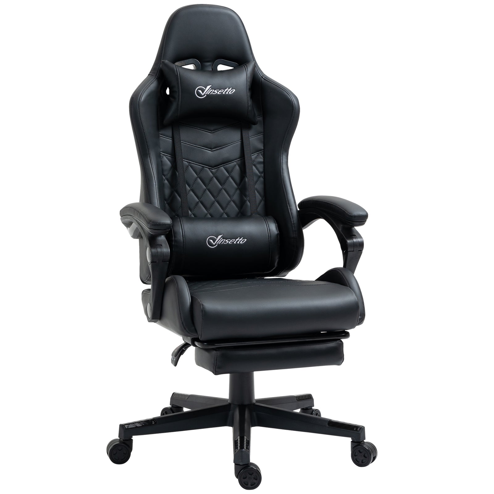 Faux Leather Gaming Chair W/ Arm | Black