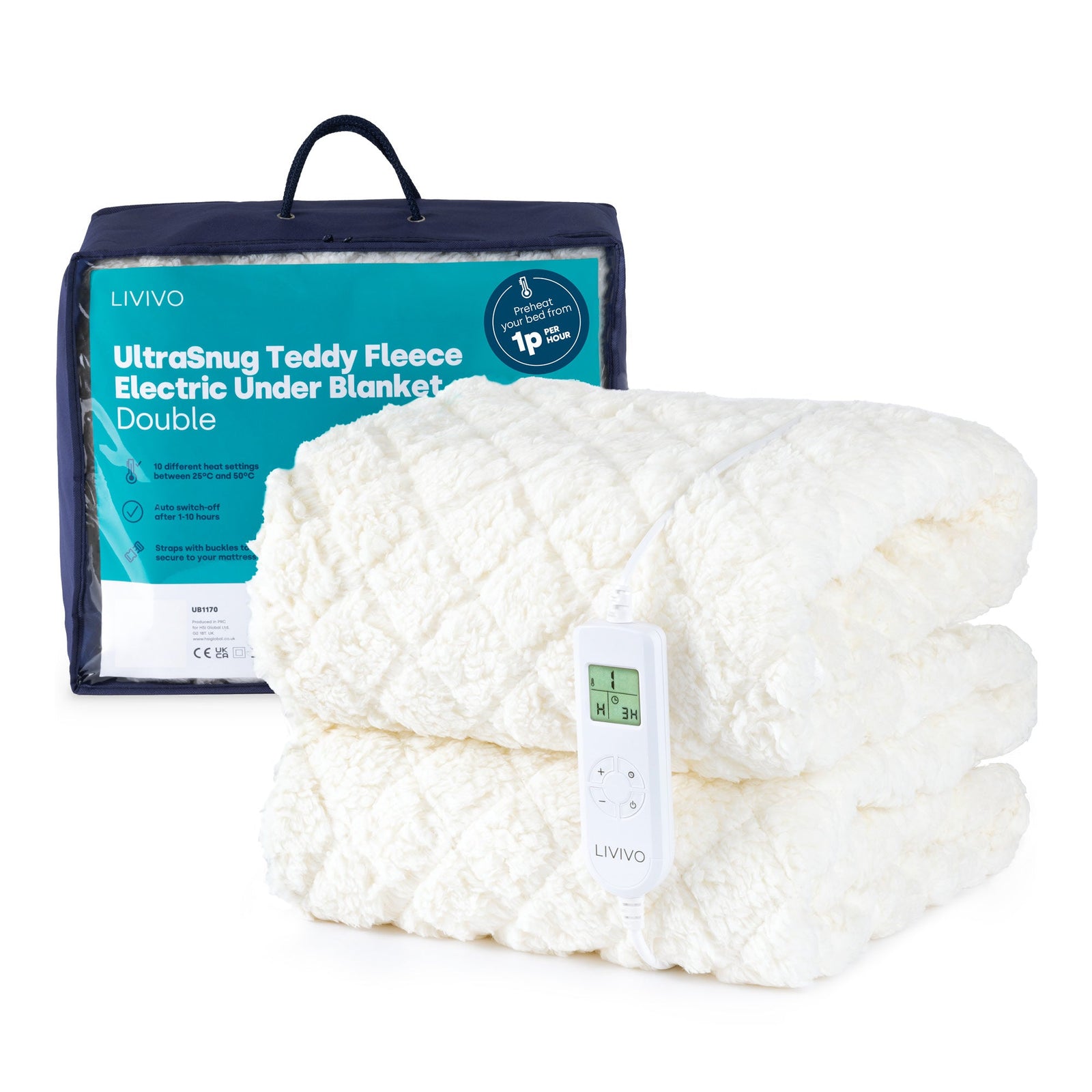 Ultrasnug Electric Under blanket Dual-control - White | Double | White