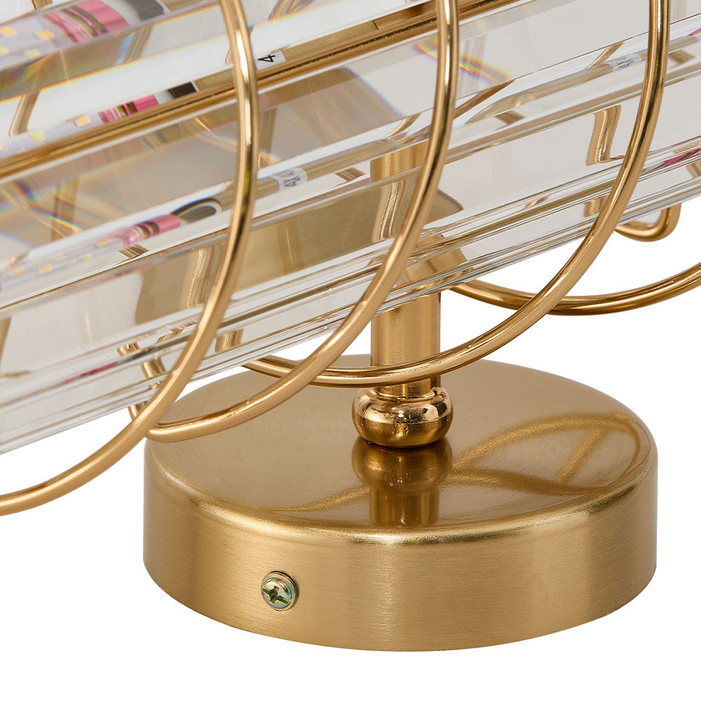Antique Gold Crystal Wall Light – Elegant Spiral Design With 2 E14 Bulb Sockets, Indoor Use