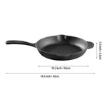 20cm/23cm/26cm Dia Round Cast Iron Skillet Frying Pan With Handle | Large | Black