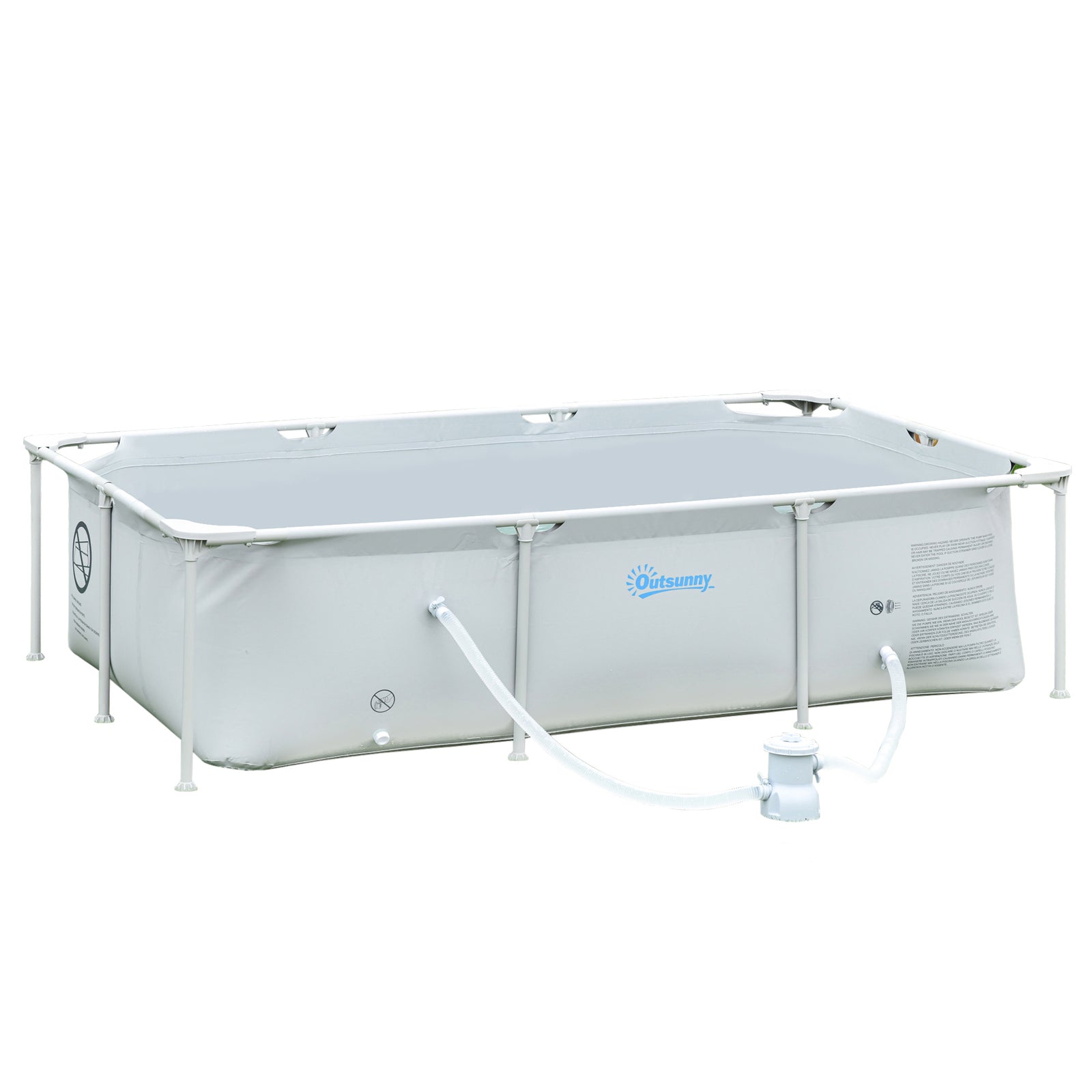 Steel Frame Pool With Filter Pump, Reinforced Sidewalls | Charcoal Gray