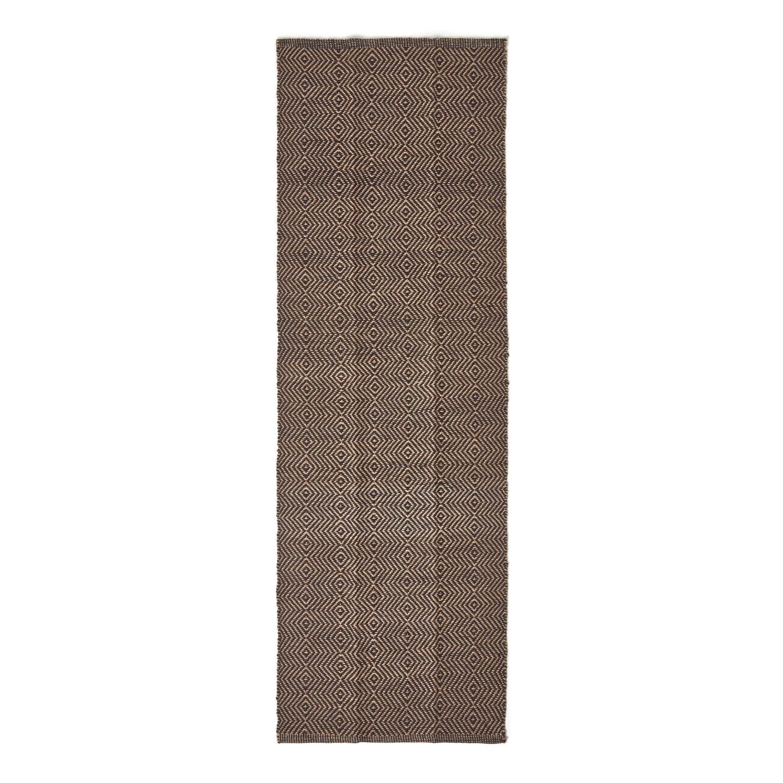 Black Geometric Jute Rug | 200cm | Black