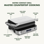 Bistro 6-in-1 Contact Grill And Griddle, Pfas-free Non-stick Ceramic | Silver