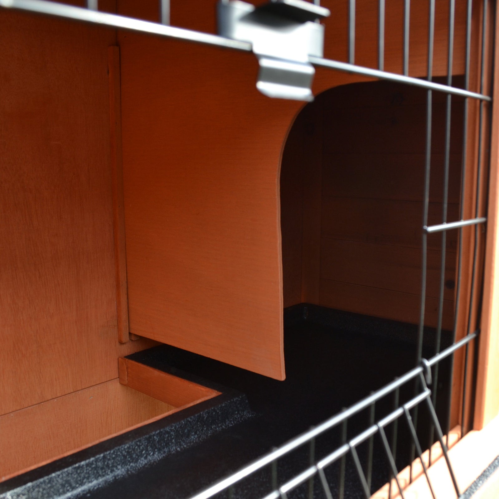 2 Tier Wooden Rabbit Hutch Guinea Pig Small Animal Cage 100.5x55x101 Cm