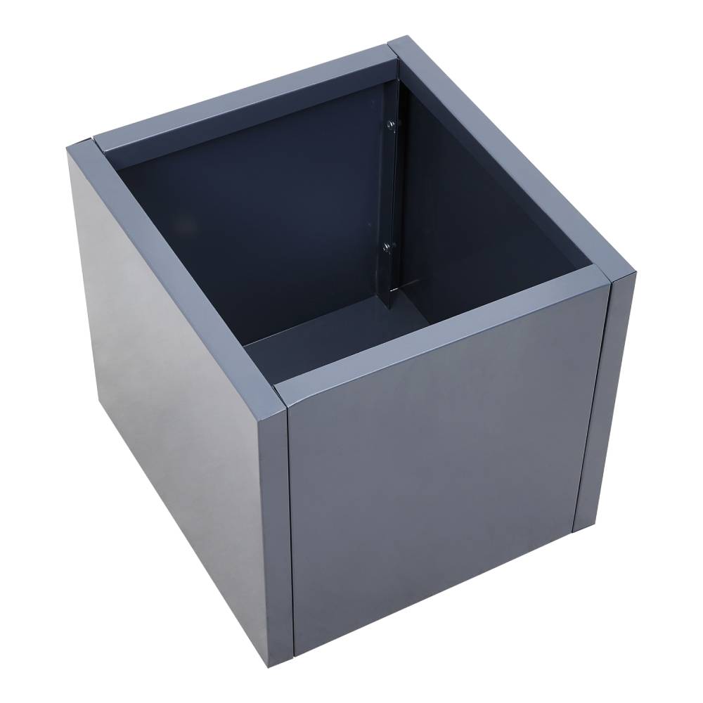 Zinc Galvanized Steel Planter Box With Drainage Hole –square Raised Planter Box Outdoor Balcony Garden Trough Pot | Large | Anthracite Grey