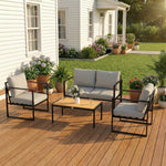 Outsunny Outdoor Garden Furniture Set, 4 Piece Patio Furniture