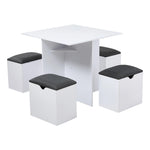Living and Home Kitchen Dinning Table & Storage Stools Set