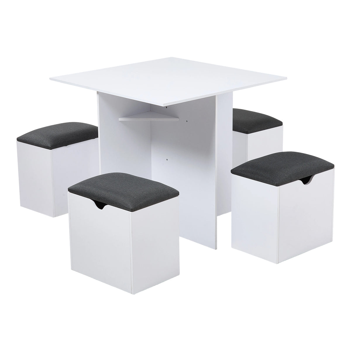 Living and Home Kitchen Dinning Table & Storage Stools Set