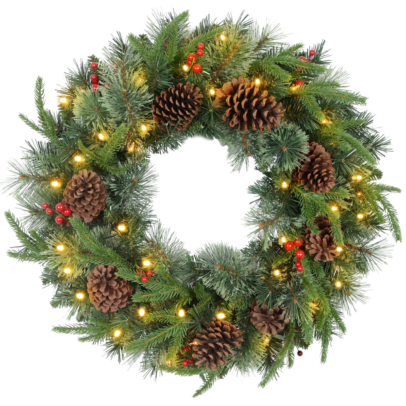 60cm Christmas Wreath With Led Lights