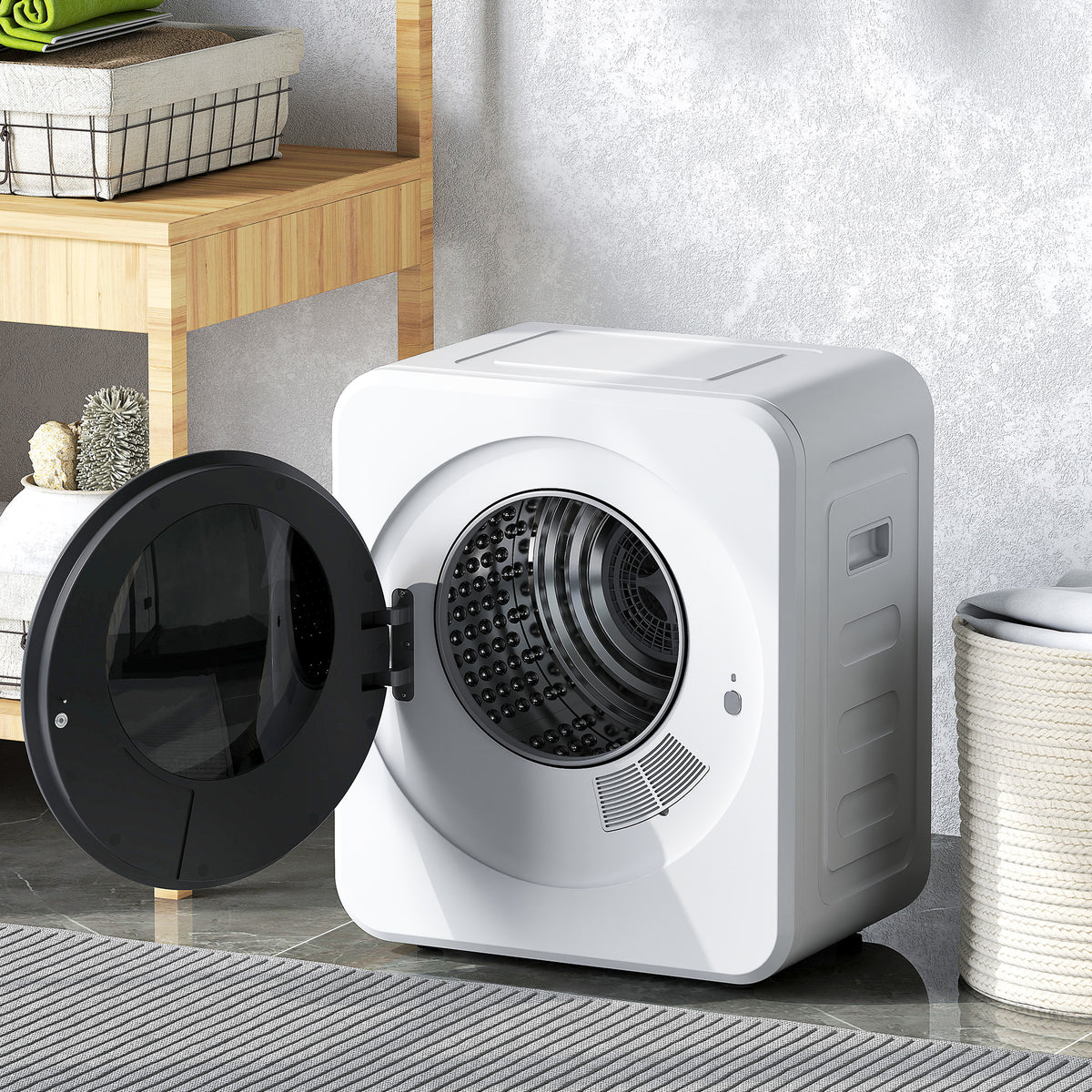 800w Compact Dryer Machine, 4kg Small Vented Tumble Dryer | White
