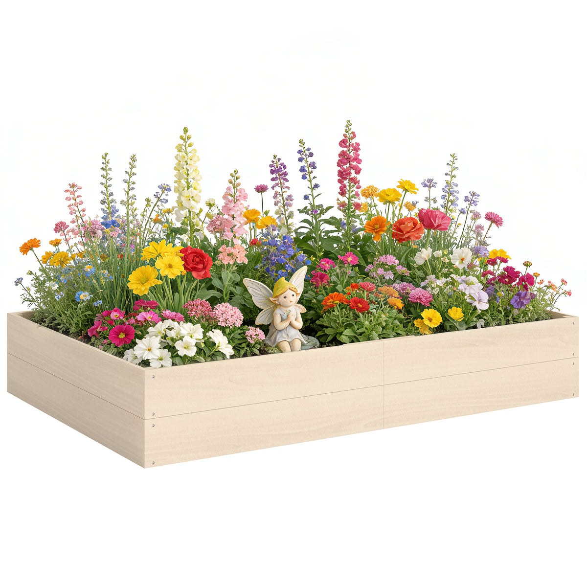 Outsunny Wooden Raised Bed For Garden, 620l Extra Large Raised Garden Bed