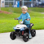 12v Kids Electric Quad Bike W/ Spring Suspension, Forward, Backward | White
