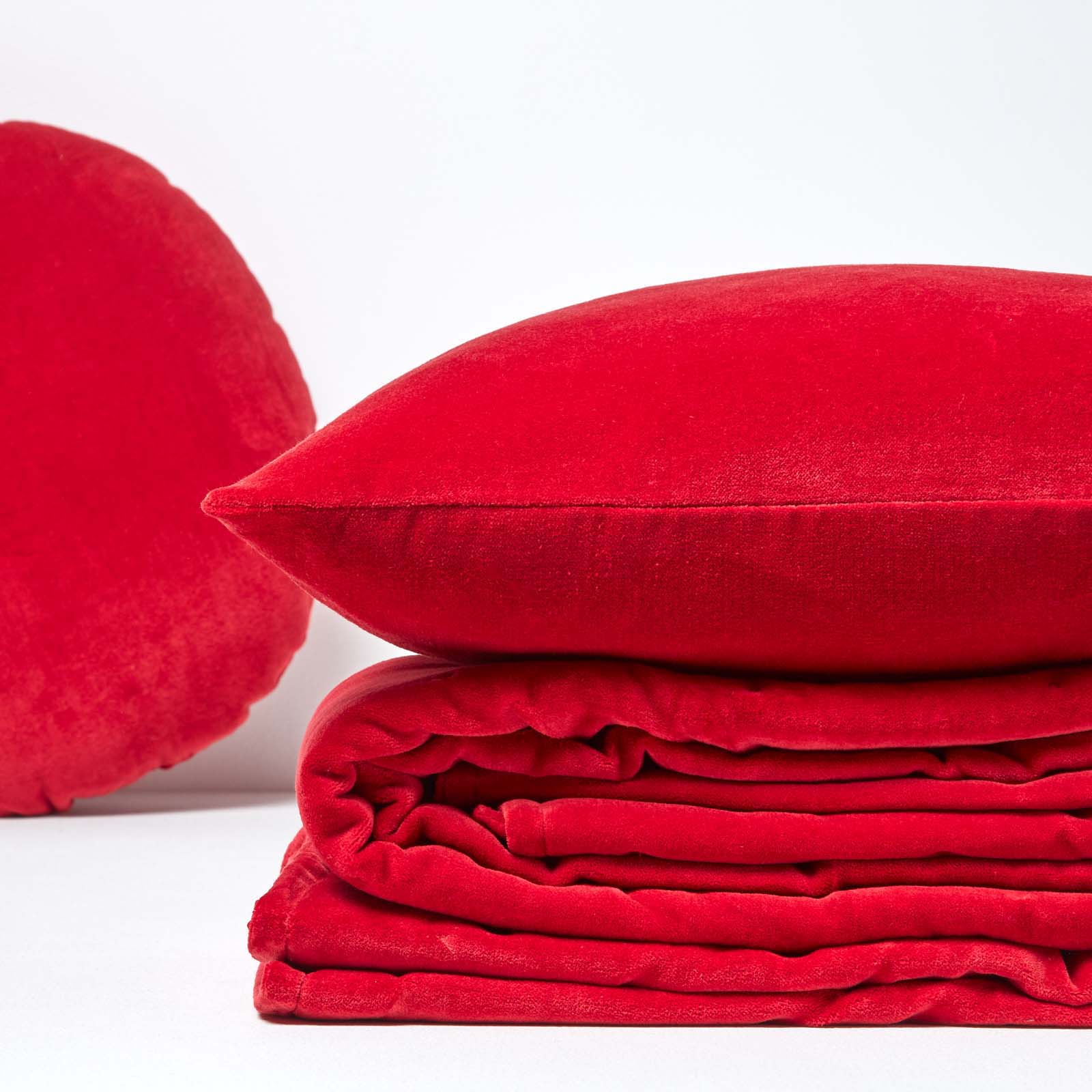 Velvet Cotton Quilted Throw | 150cm x 200cm | Red