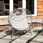 Egg Chair W/ Cushion, Light Grey