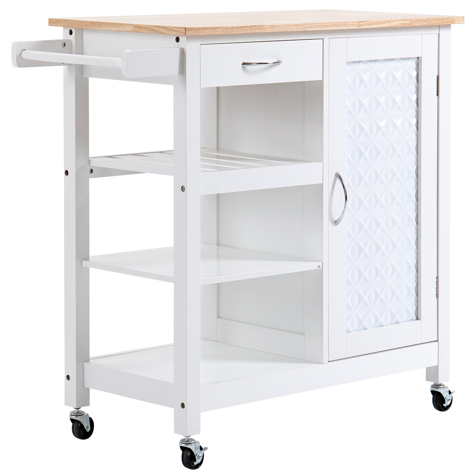 Compact Trolley With Wheels, Embossed Door
