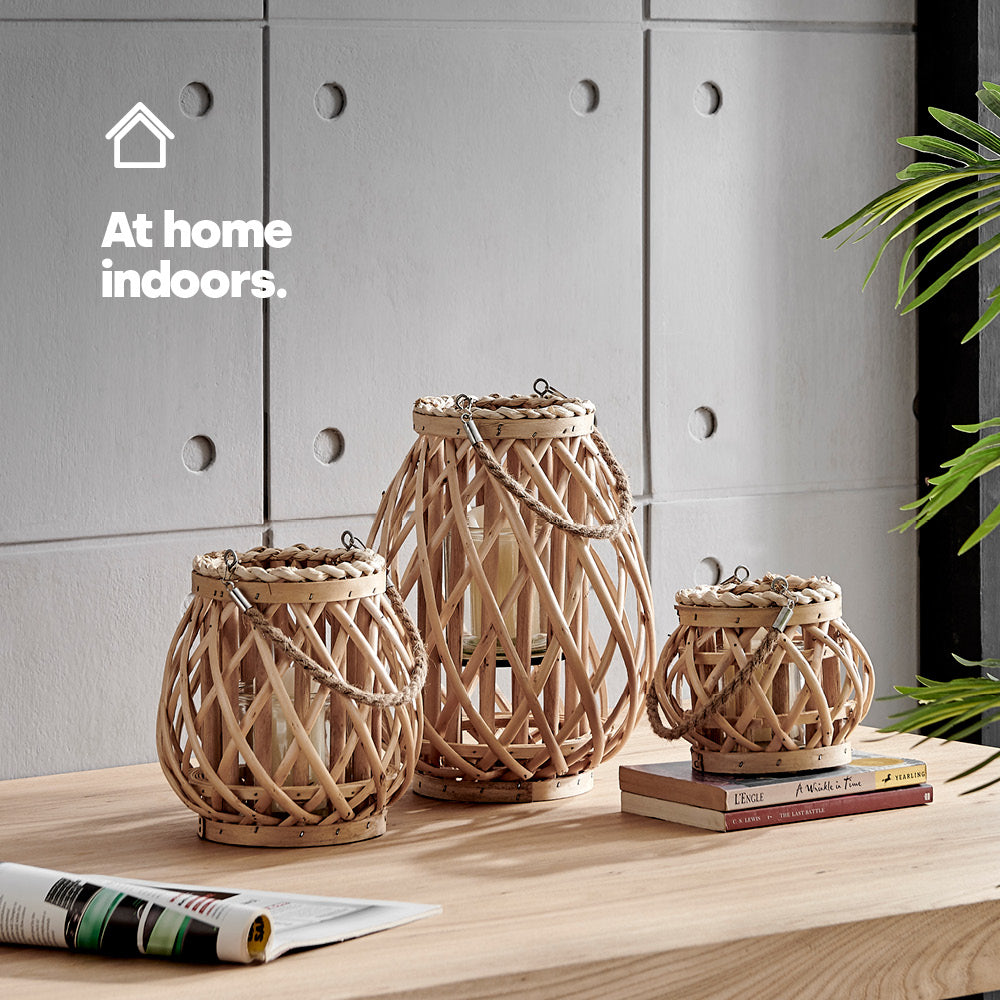 Willow Lanterns Set Of 3 - Natural
