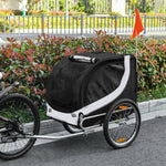 Pawhut Pet Stroller Dog Jogger Folding Bike Cargo Trailer Carrier Bicycle Black