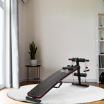 Sit Up Bench With Adjustable Thigh Support - Black | Black