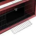 Two-tier Rabbit Hutch Large Elevated Wooden Bunny Cage W/ Removable Tray