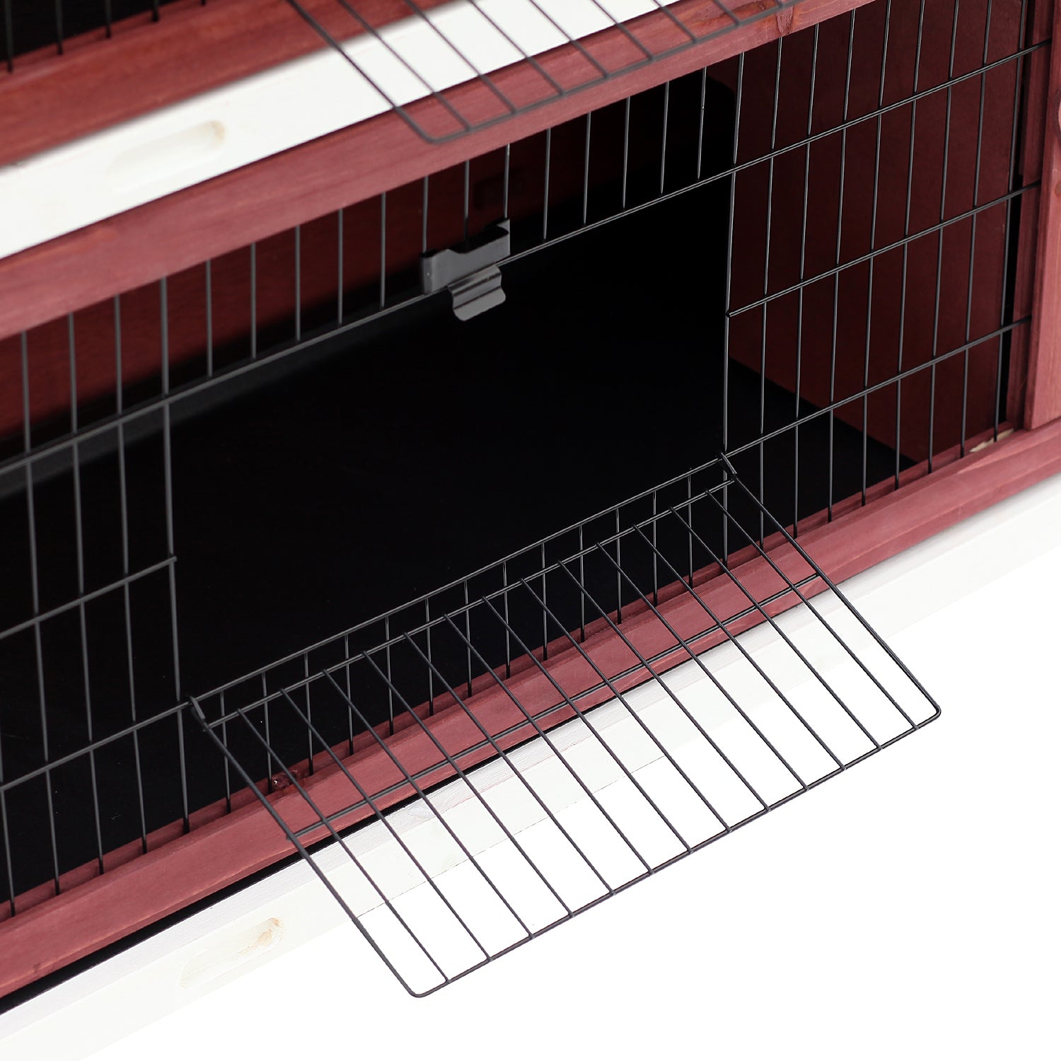Two-tier Rabbit Hutch Large Elevated Wooden Bunny Cage W/ Removable Tray
