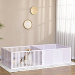 Wooden Dog Pen Pet Playpen 7 Panels Puppy Pen For Indoors - White
