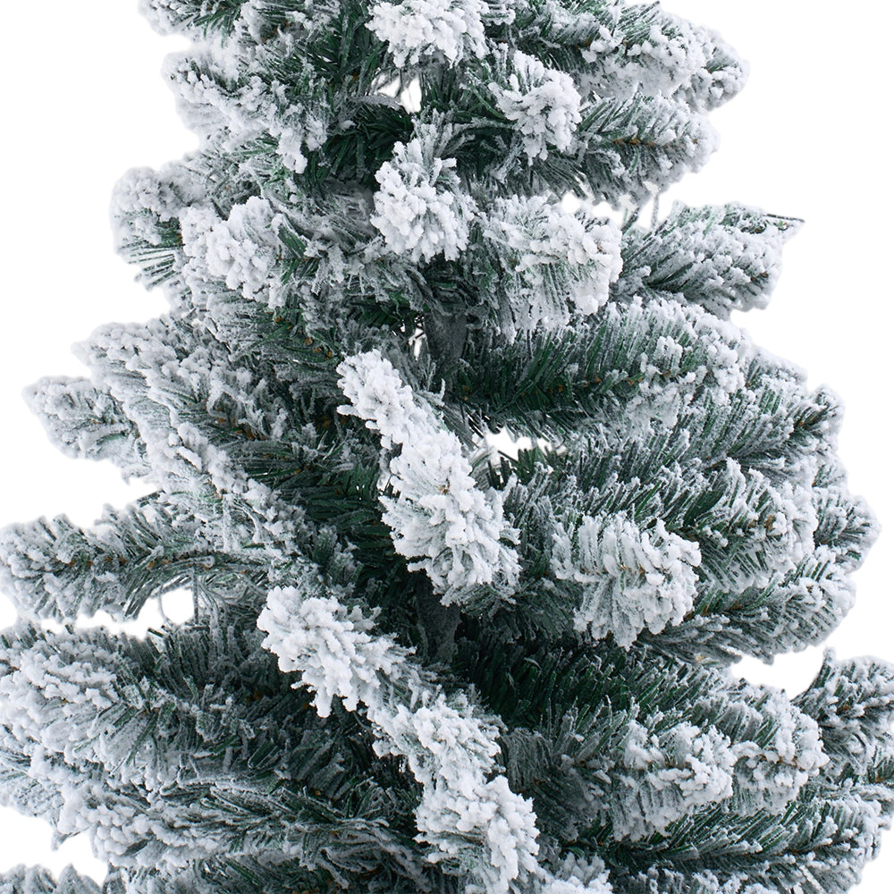 Flocked Christmas Tree With X-frame Stand | 6ft