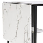 Breeins Folding Dining Table With Wheels And Storage Shelves