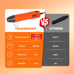 Hot Air Gun Portable Mini Heat Gun For Diy Crafts Shrink Wrapping | Orange