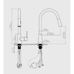 Bath Plus TB+ Pull-out Kitchen Tap Stainless Steel Single Lever