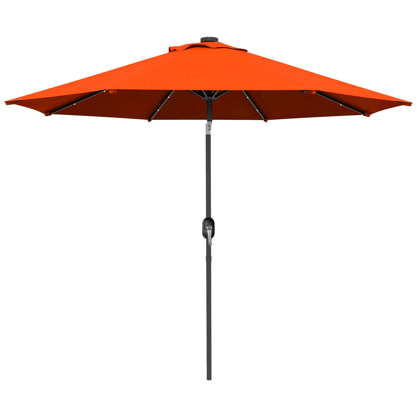 2.7m Patio Led Umbrella W/ Tilt/crank | Orange