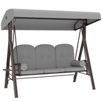 Outsunny 3 Seater Garden Swing Chair, Light Grey