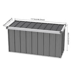 250l Outdoor Storage Box With Metal Frame – Weatherproof Garden & Patio Storage For Tools, Cushions, With Combination Lock | Grey