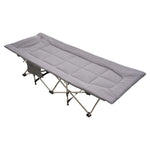 Folding Camping Cot With Mattress & Headres，wide Outdoor Camp Bed For Travel Hiking Indoor Use | Grey