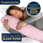 Pregnancy Pillow, U Shaped Shredded Memory Foam Maternity Cushion Machine Washable & Removable Velvet Cover | L | Pink