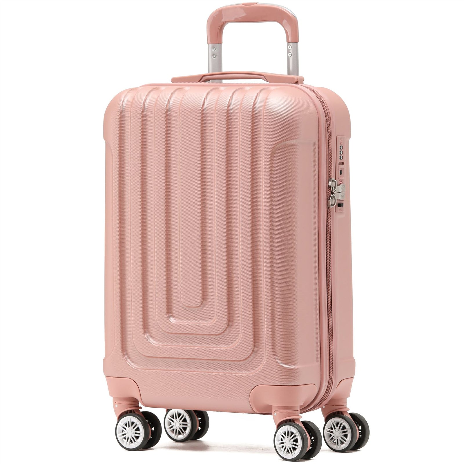 55x35x20cm Cabin Carry Bag Hard Shell Suitcase 100+ Airline Approved | Cabin | Rose Gold