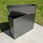 Long Zinc Galvanised Tall Trough Planter | 100cm x 35cm x 80cm | Silver Black