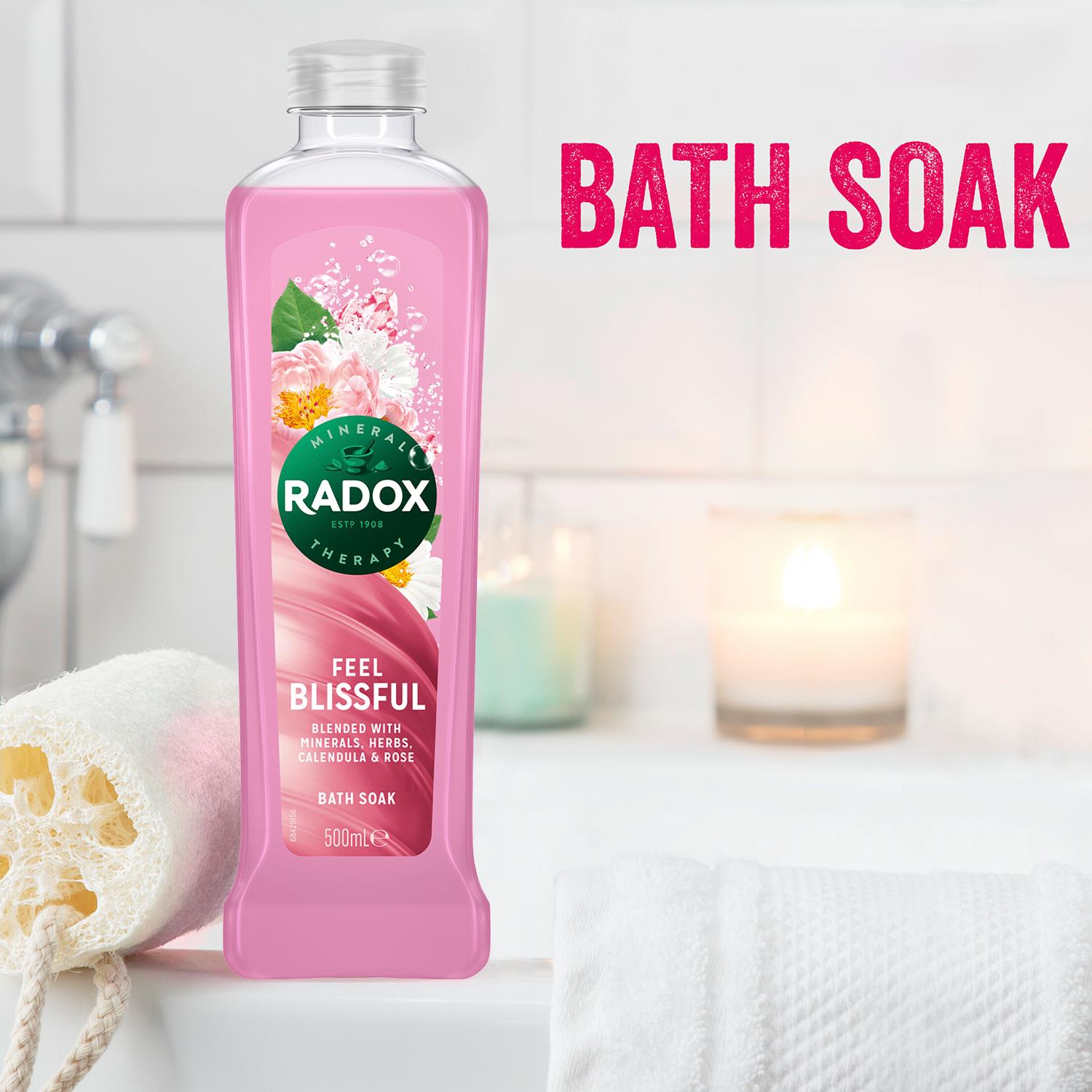Feel Blissful Bath Soak, Calendula & Rose, 6 Pack, 500ml | 6 | Pink