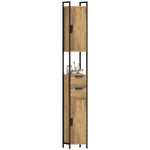 HOMCOM Freestanding Bathroom Cabinet With Drawers And Shelves, Brown