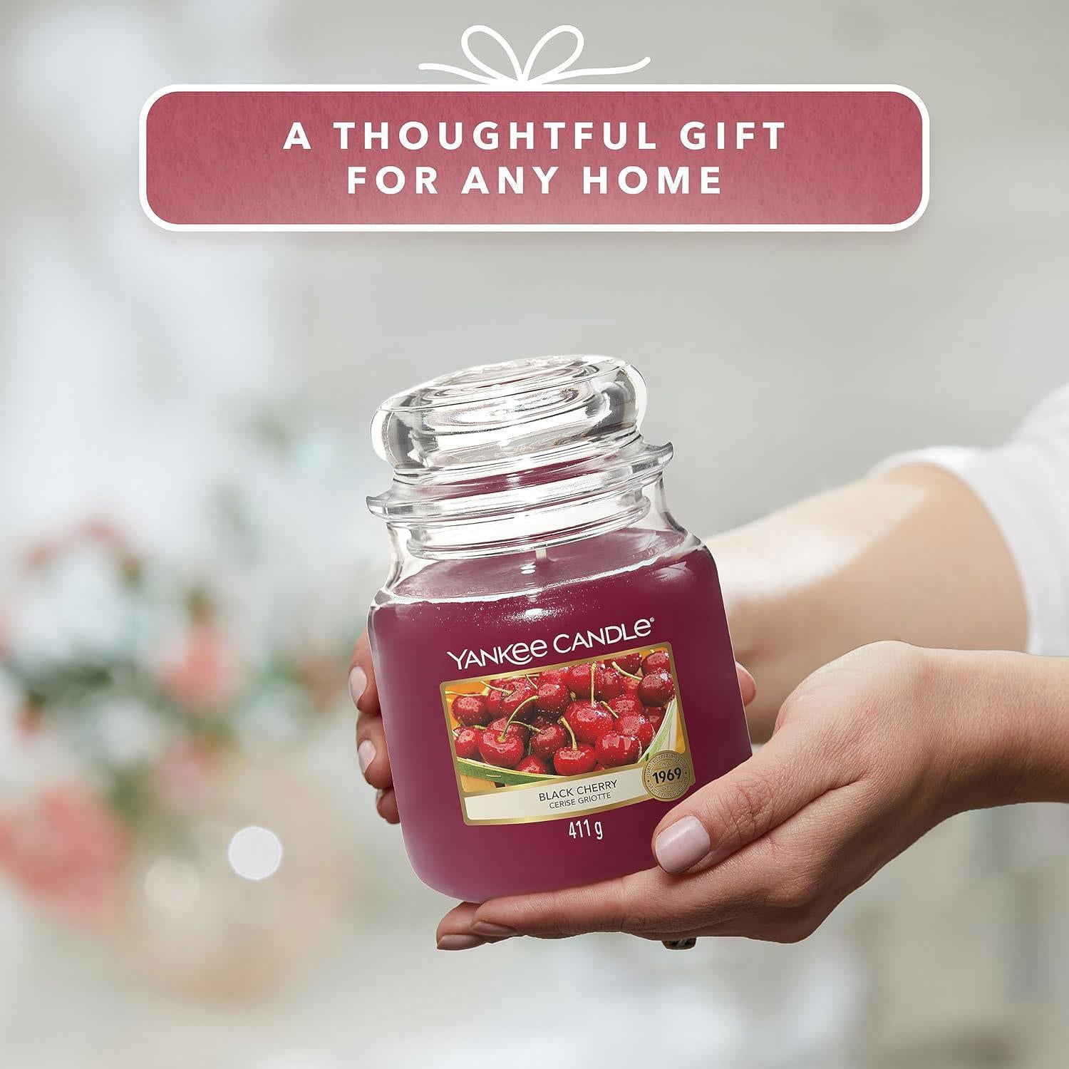 Yankee Candle Original Medium Jar Scented Candle - Black Cherry, 411g