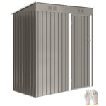 5 X 3 Ft Lean-to Garden Shed, Outdoor Storage Shed | Light Grey