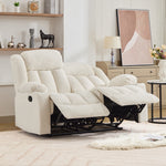 Lovell 2 Seat Manual Recliner Sofa With Cup Holders | Cream