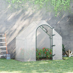 Walk-in Greenhouse W/ Steel Frame & Pe Cover