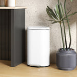 Slim Rectangular Pedal Bin With Soft-close Lid, 30l Kitchen Bin | White
