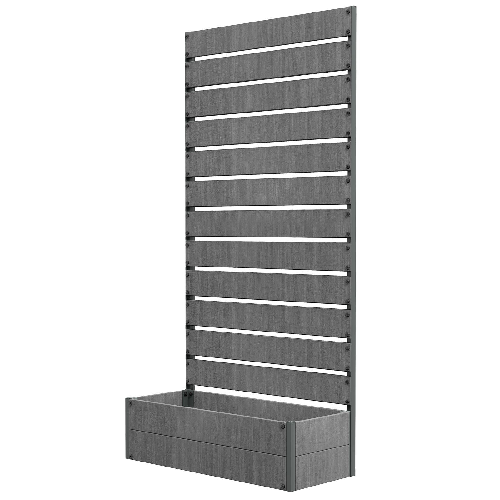 Garden Planter With Trellis For Climbing Plants | Dark Gray