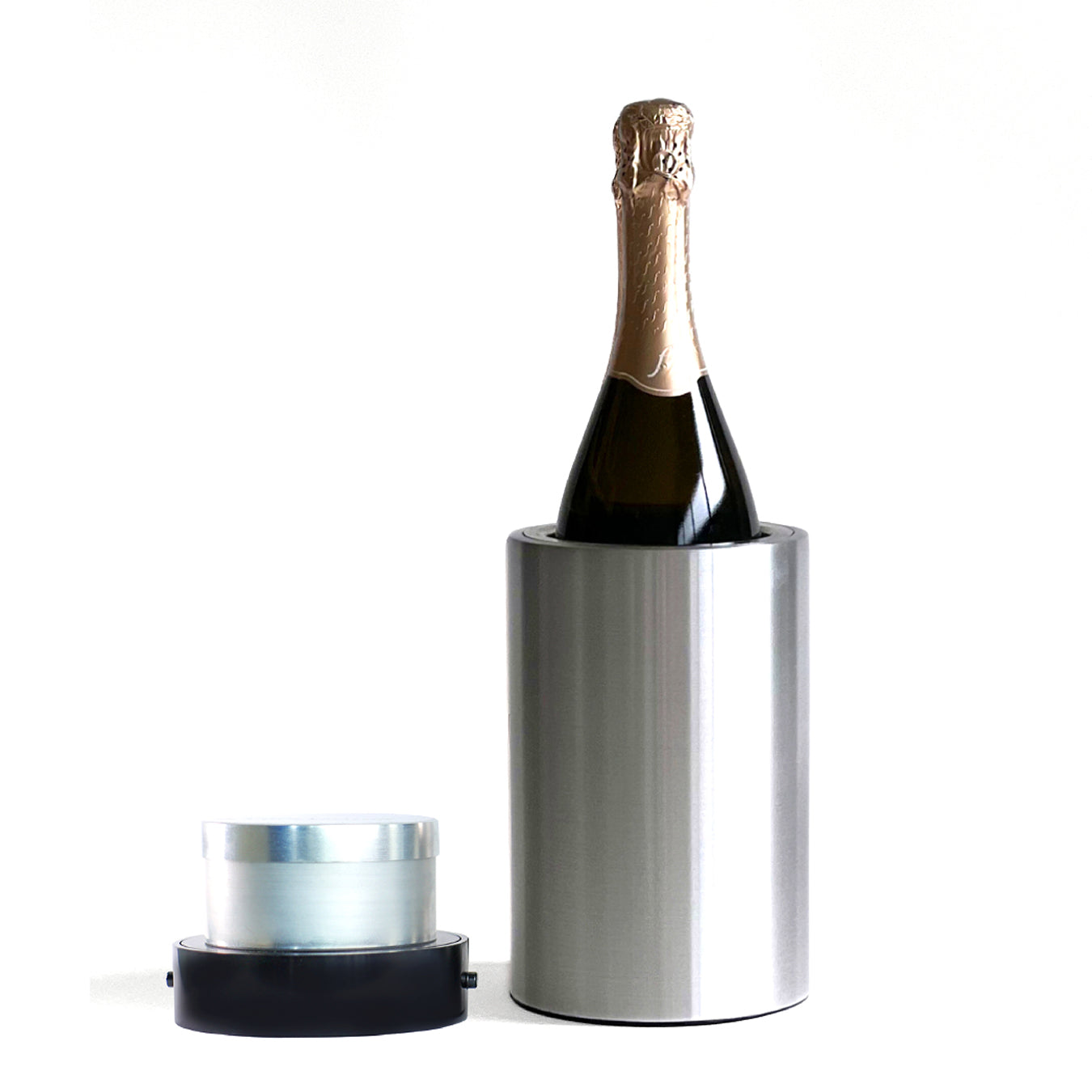 Wine Bottle Cooler – Reusable Ice-free Drink Chiller With Freezer Bullet – Keeps Wine, Prosecco & Champagne Cold For Hours – Fits Most 750ml Bottles | Silver