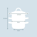 3 Tier Stainless-steel Steamer Pan | 16cm | Silver