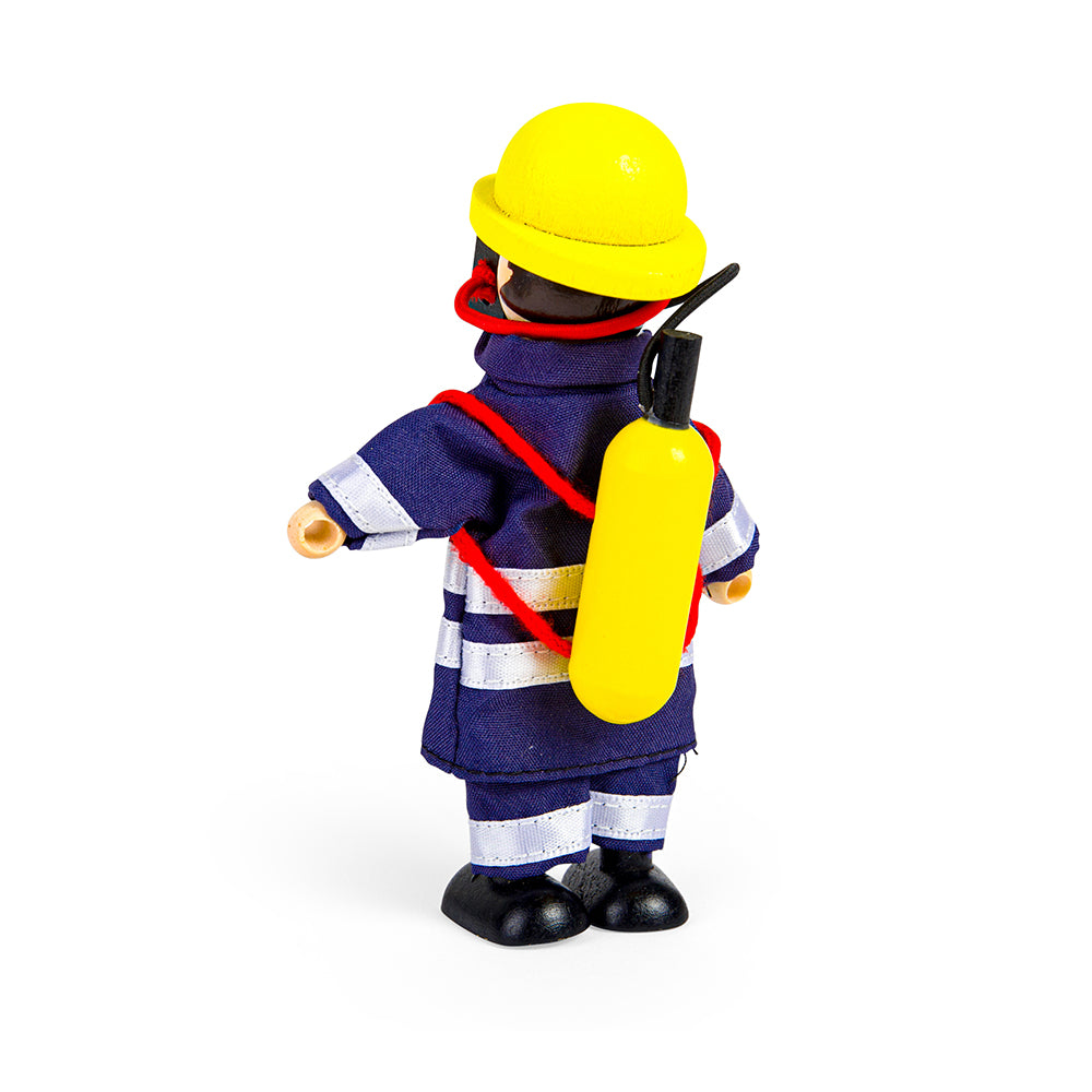Tidlo 4 Wooden Firefighter Figures, 12cm Tall