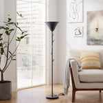 Modern Black E14 1-light Floor Lamp With Coat Rack