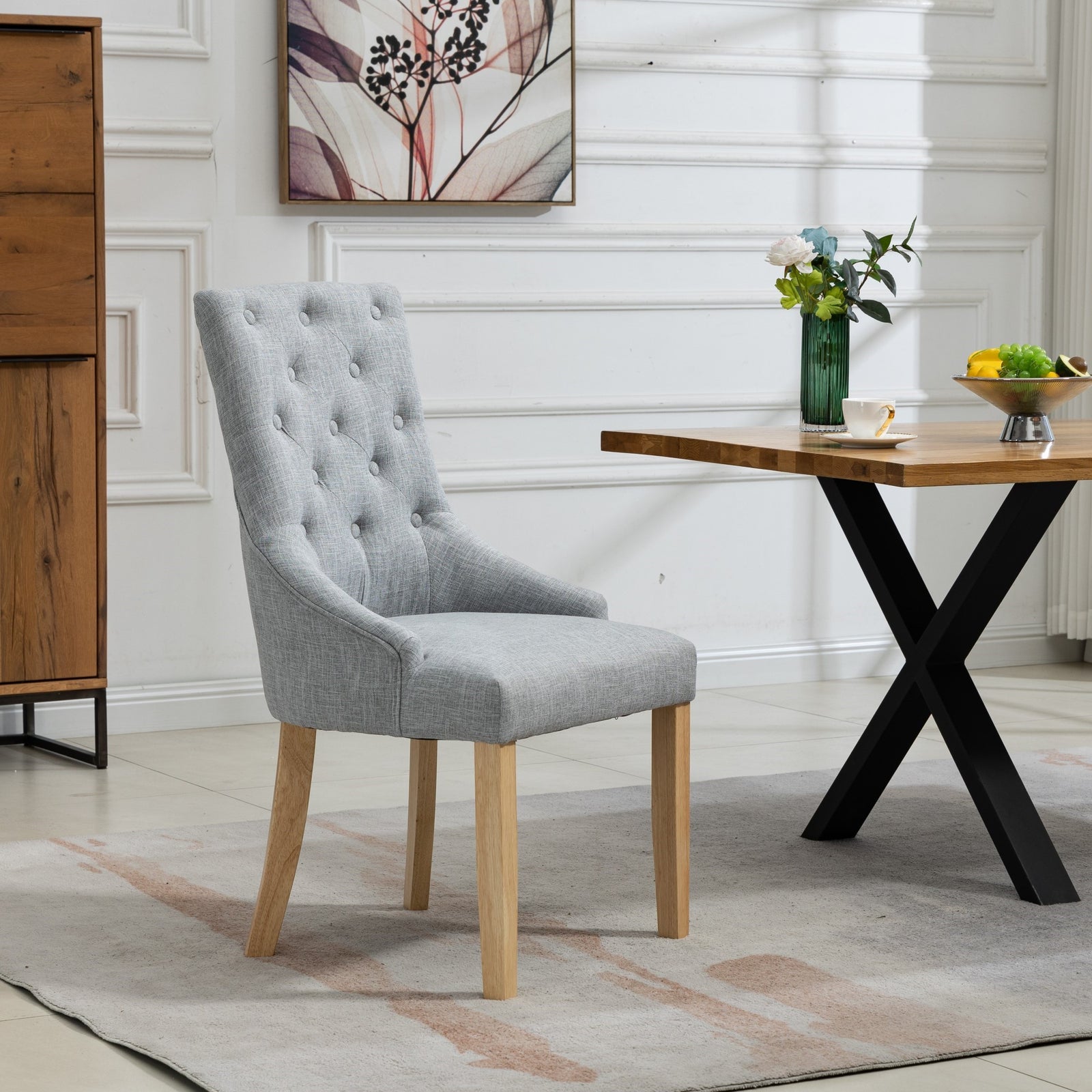 Set Of 2 Ravenna Fabric Dining Chairs | Gray