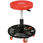 Outsunny Pneumatic Adjustable Mechanic Stool W/ Tool Tray, Wheels